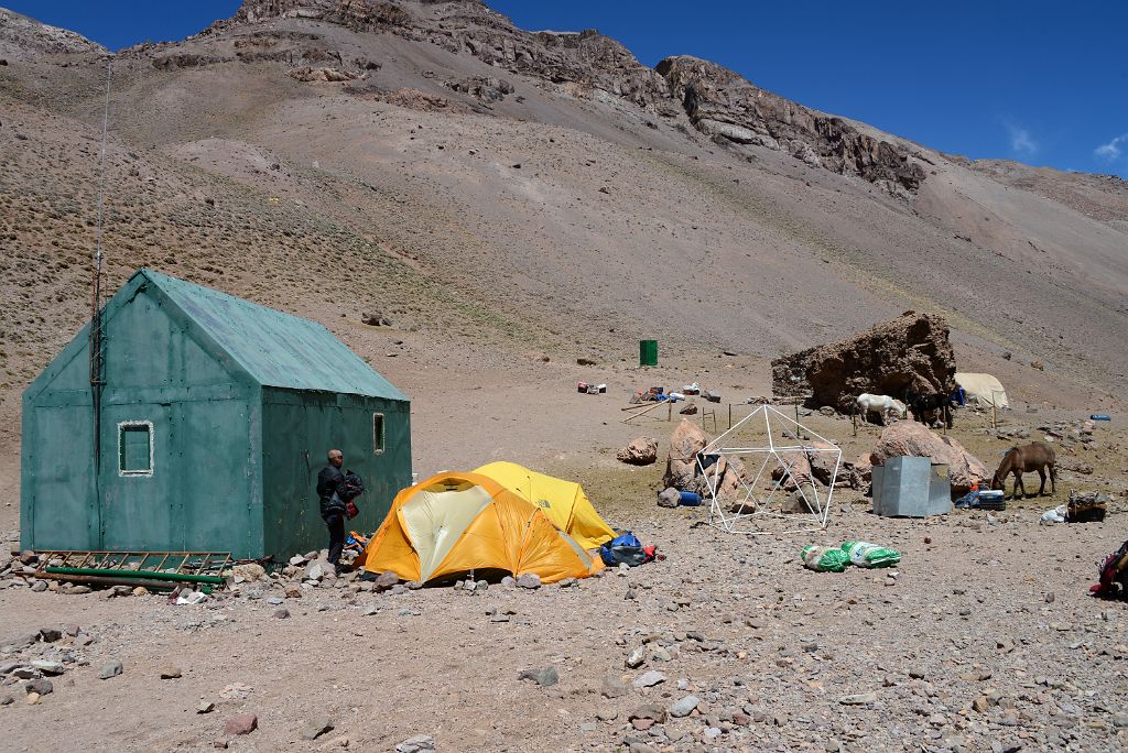 14 We Arrived At Casa de Piedra 3245m After Trekking For Five Hours From Pampa de Lenas On The Trek To Aconcagua Plaza Argentina Base Camp